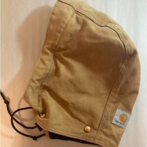 Carhartt Tan Hood snap closure with drawstring one size fits all new w/o tags